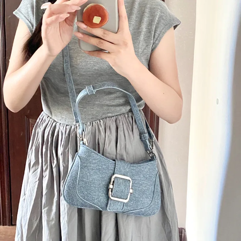 HAWA PU/Canvas Canvas Bag Shoulder Bag Baguette Bag Dumpling Bag Shoulder Bag Medium Size Women's Multicolor-17