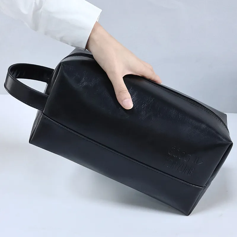 HAWA PU Makeup Bags Toiletry Bags Unisex Black/Brown-5