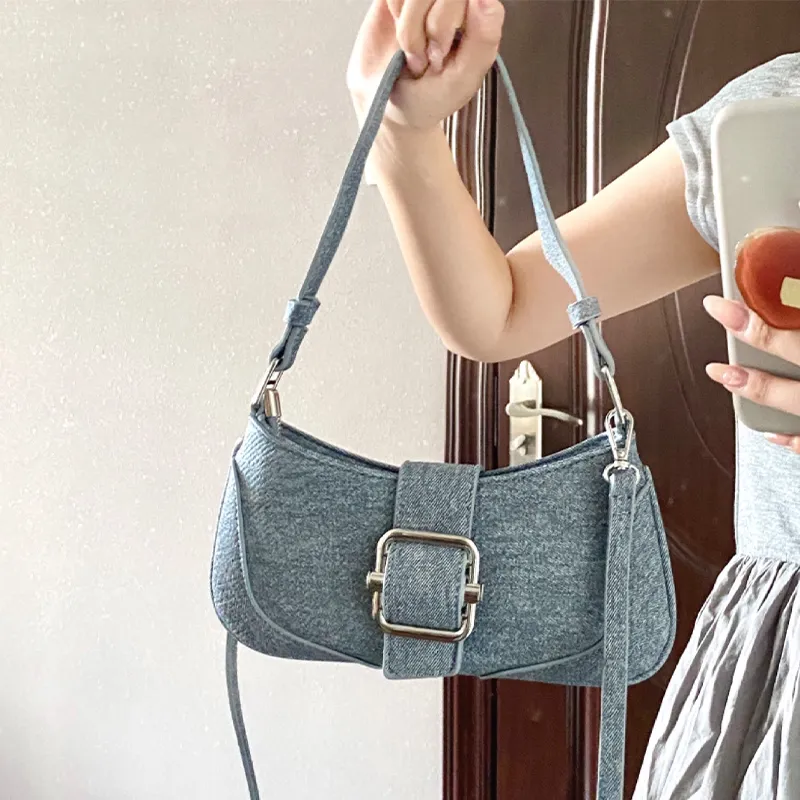 HAWA PU/Canvas Canvas Bag Shoulder Bag Baguette Bag Dumpling Bag Shoulder Bag Medium Size Women's Multicolor-18