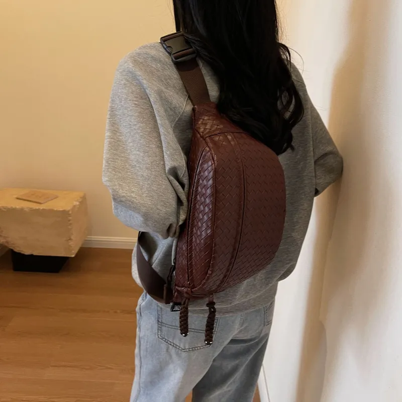 HAWA PU Shoulder Bag Crossbody Bag Sling Bags Medium Size Unisex Black/Brown/White-5