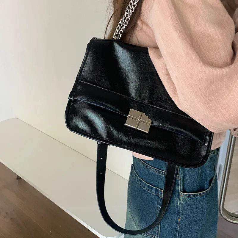 HAWA PU Messenger Bag Shoulder Bag Tote Bag Shopping Bag Shoulder Bag Large Size Women's Black-11