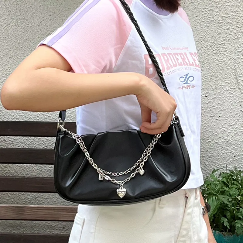 HAWA PU Shoulder Bag Cloud Bag Handbag Shoulder Bag Regular Women's White/Black-21
