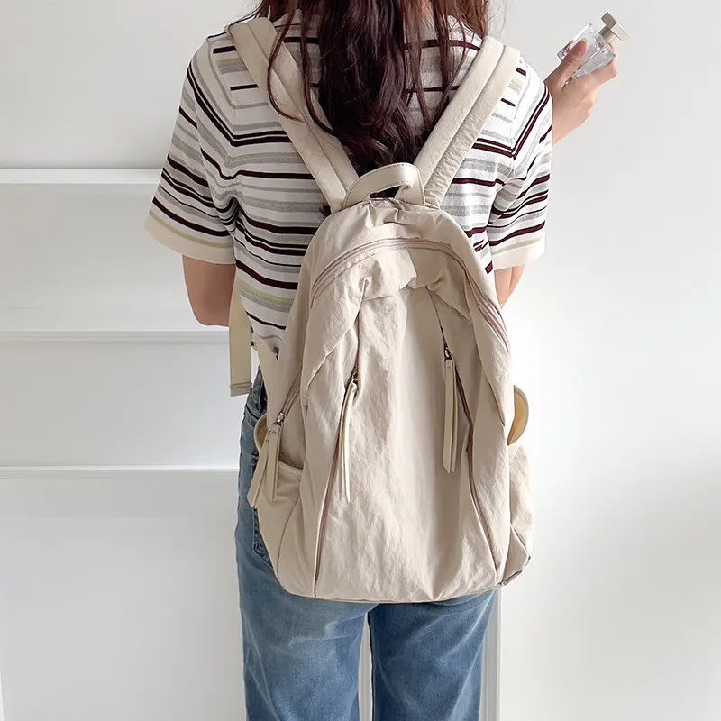 HAWA Nylon Backpack Large Size Unisex Apricot/Khaki/Green/Black-1