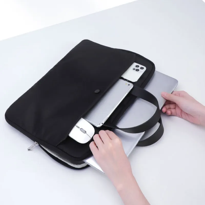 HAWA Polyester Laptop Bag Regular Unisex Black/Gray/Pink-3