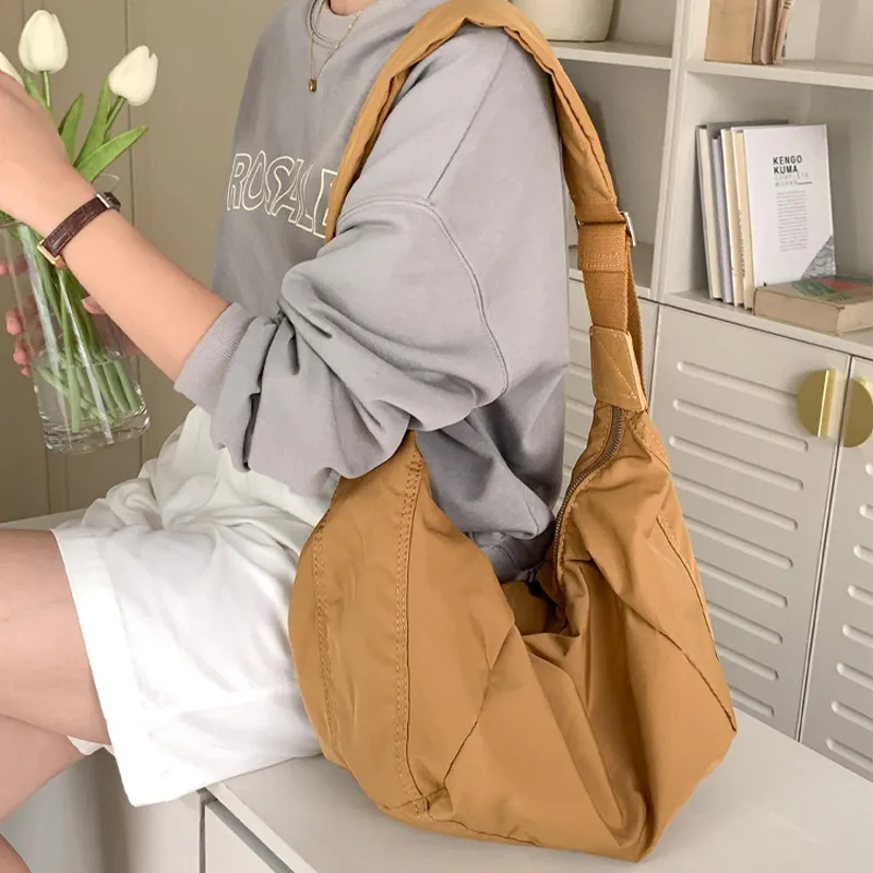 HAWA Nylon Crossbody Bag Unisex Pink/Blue/Apricot-14