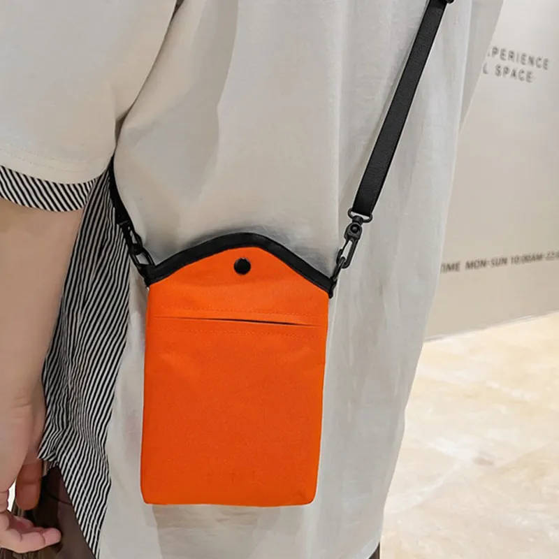 HAWA Nylon Shoulder Bag Crossbody Bag Unisex Black/Orange/White-7
