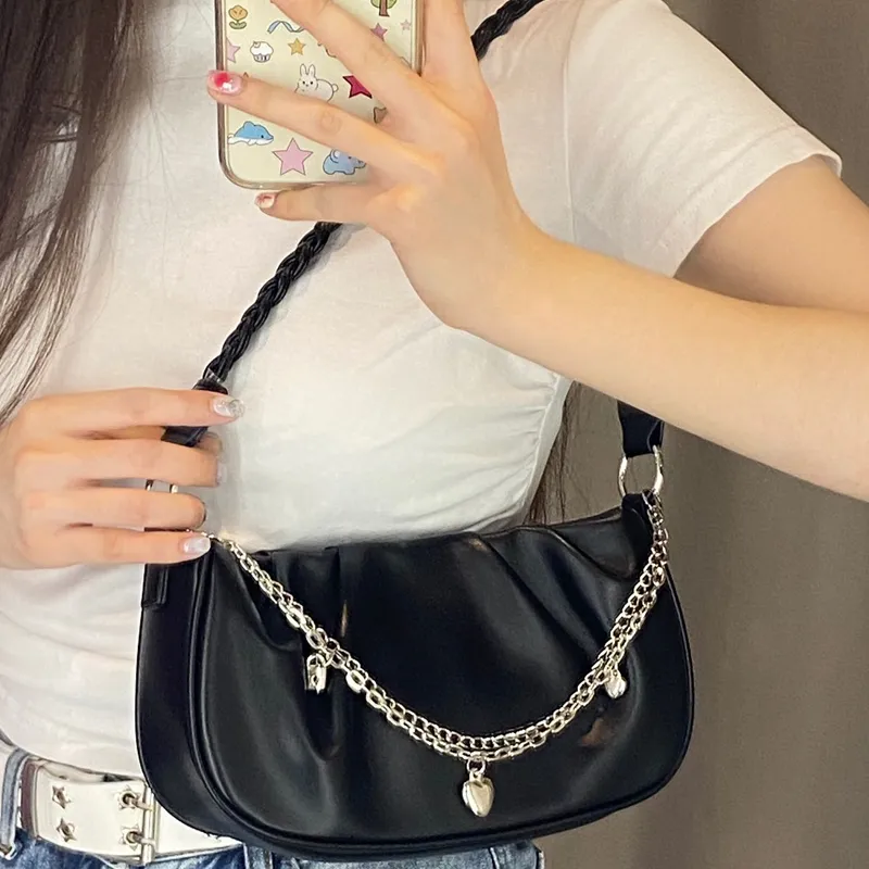 HAWA PU Shoulder Bag Cloud Bag Handbag Shoulder Bag Regular Women's White/Black-13