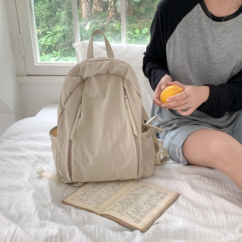 HAWA Nylon Backpack Large Size Unisex Apricot/Khaki/Green/Black-2
