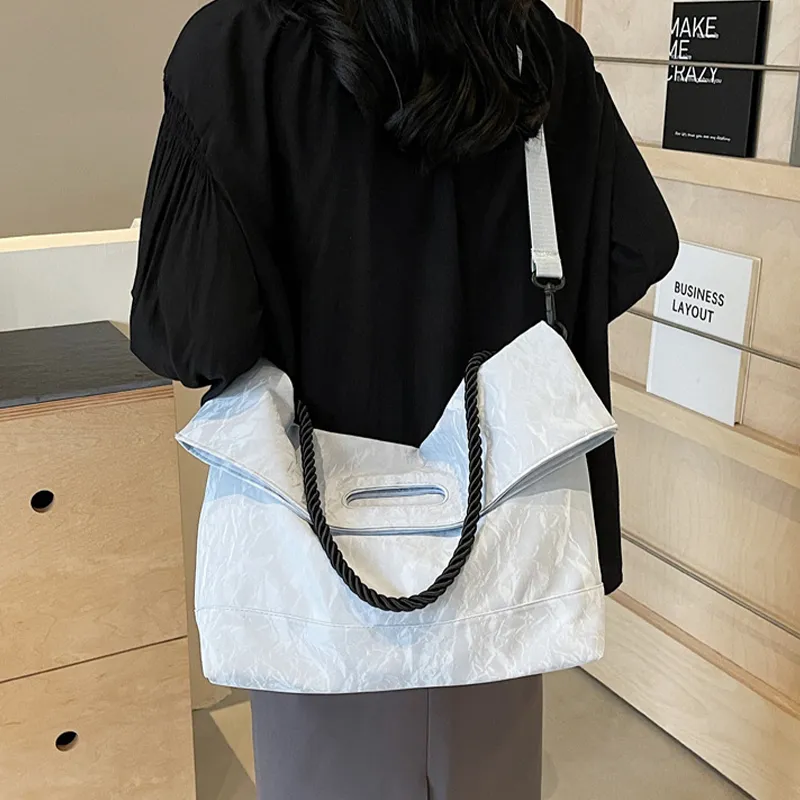 HAWA Nylon Messenger Bag Shoulder Bag Crossbody Bag Large Size Unisex Black-14