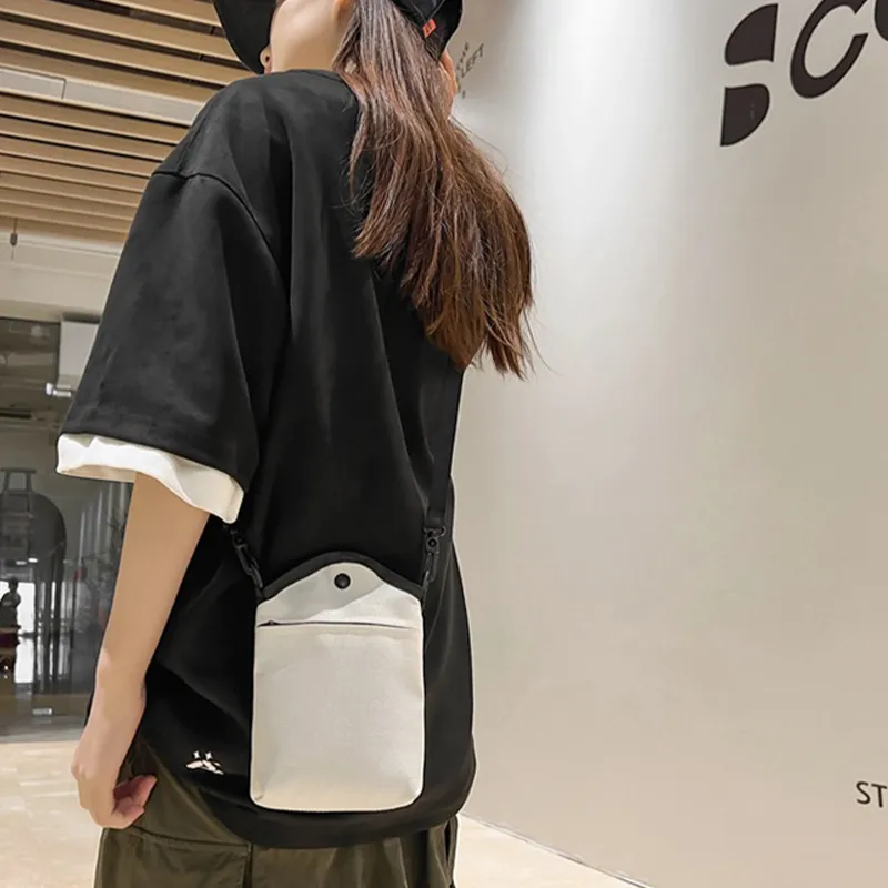 HAWA Nylon Shoulder Bag Crossbody Bag Unisex Black/Orange/White-14