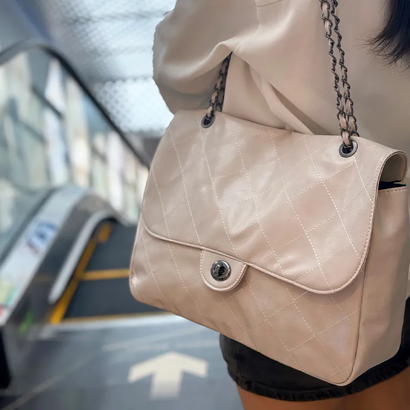 HAWA PU Tote Shoulder Bag Hobo Bag Women's Black/Brown/Ecru-19