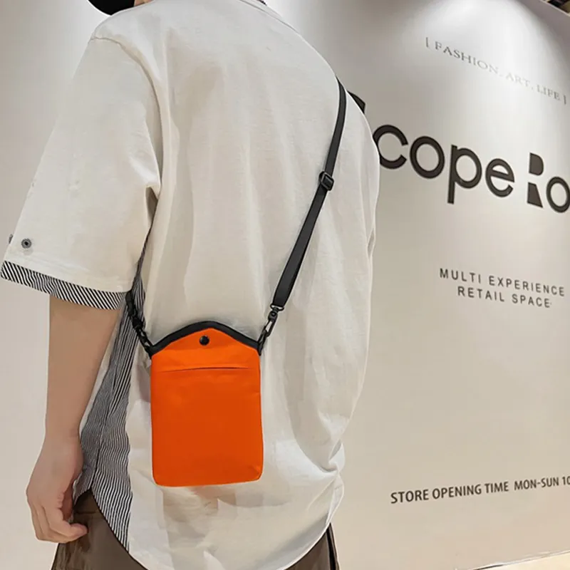 HAWA Nylon Shoulder Bag Crossbody Bag Unisex Black/Orange/White-10