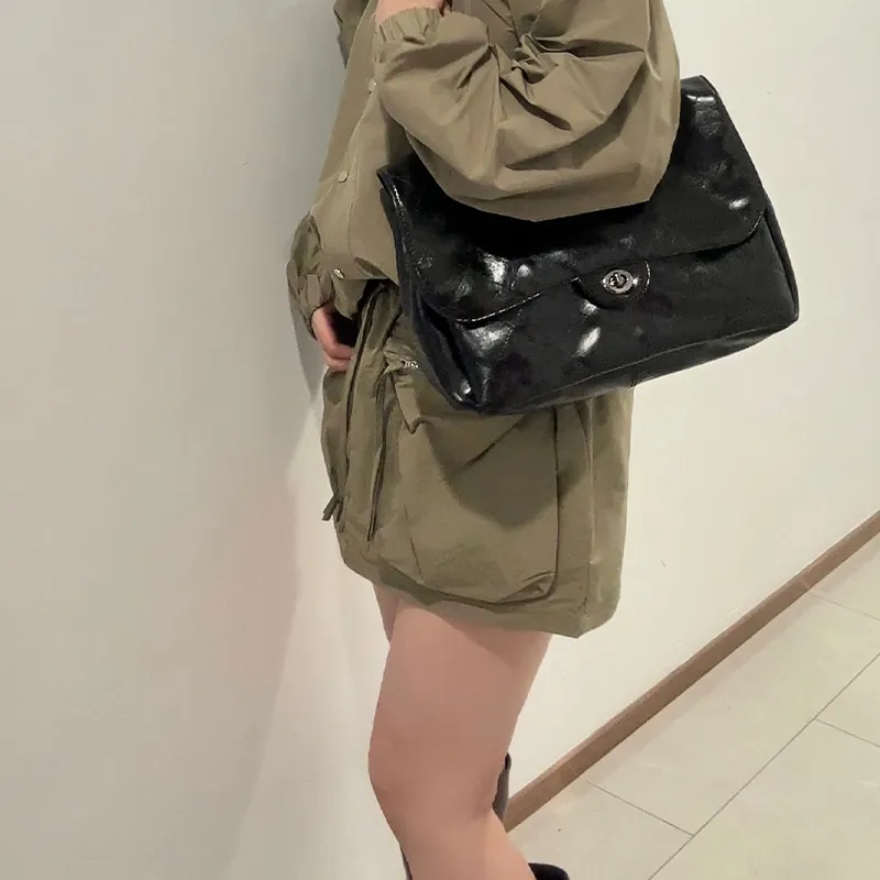 HAWA PU Tote Shoulder Bag Hobo Bag Women's Black/Brown/Ecru-4