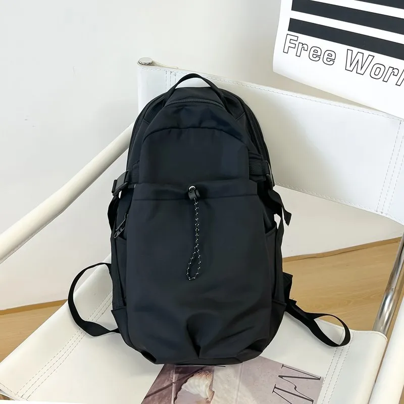 HAWA Nylon Fabric Backpack Women's Black/Gray/White-1