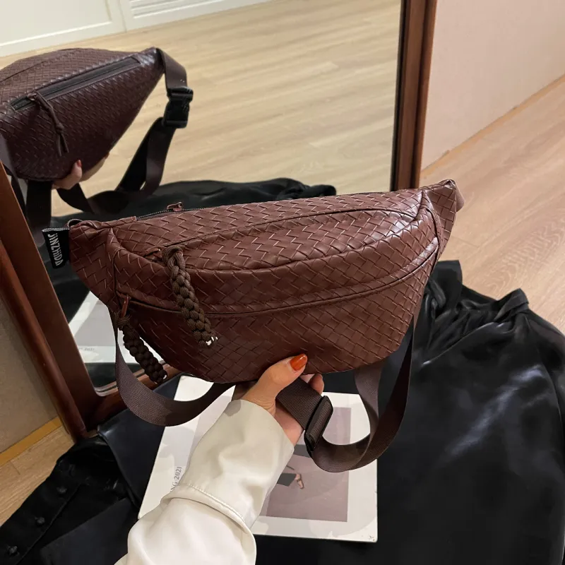 HAWA PU Shoulder Bag Crossbody Bag Sling Bags Medium Size Unisex Black/Brown/White-4