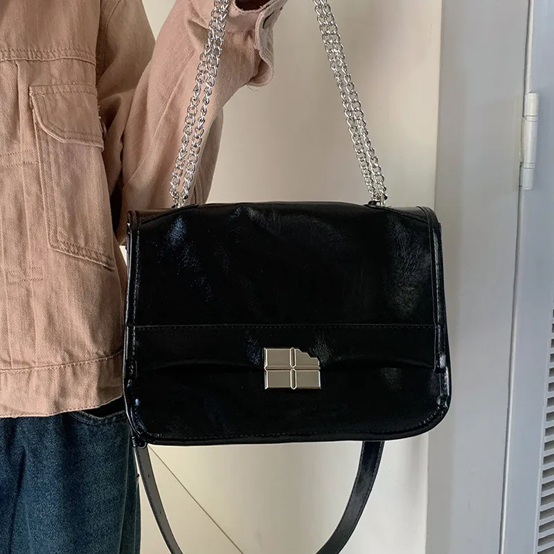 HAWA PU Messenger Bag Shoulder Bag Tote Bag Shopping Bag Shoulder Bag Large Size Women's Black-10