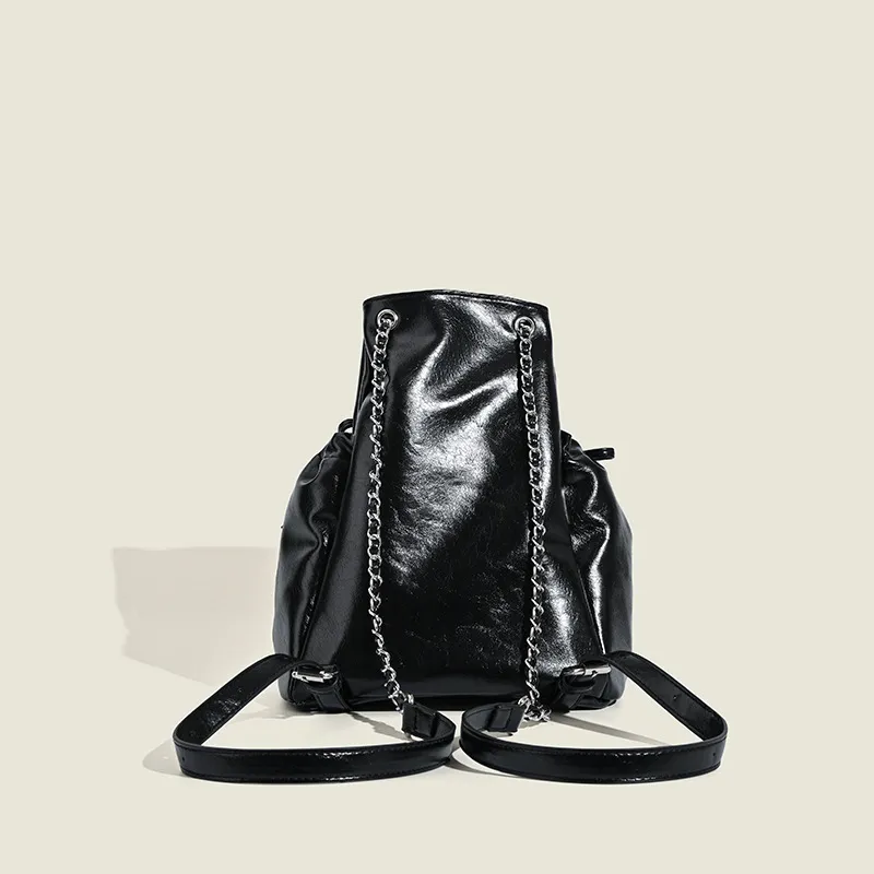 HAWA PU Backpack Women's Black/Blue/White-3