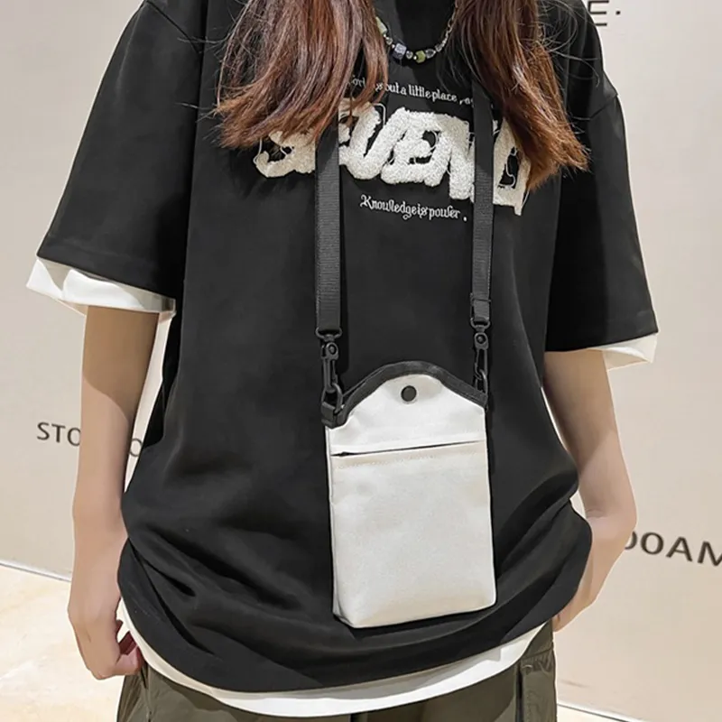 HAWA Nylon Shoulder Bag Crossbody Bag Unisex Black/Orange/White-13