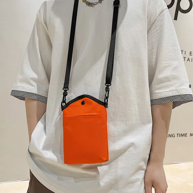 HAWA Nylon Shoulder Bag Crossbody Bag Unisex Black/Orange/White-8