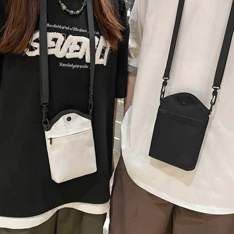 HAWA Nylon Shoulder Bag Crossbody Bag Unisex Black/Orange/White-4