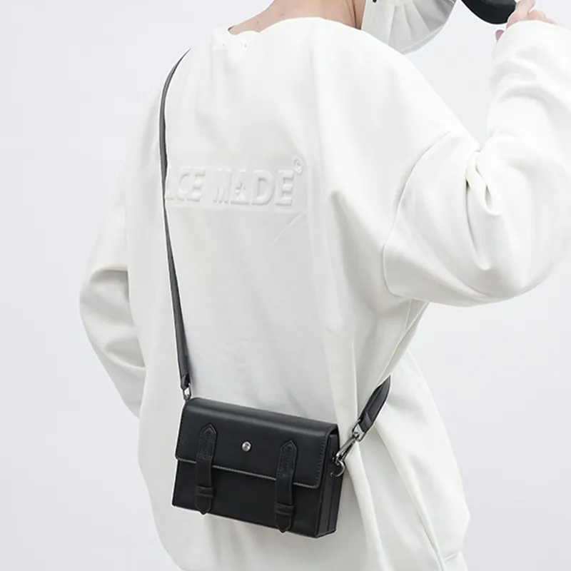 HAWA Artificial Leather Shoulder Bag Crossbody Bag Regular Unisex Black-2