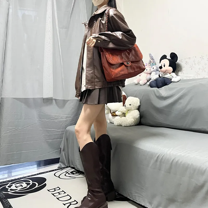 HAWA PU Tote Shoulder Bag Hobo Bag Women's Black/Brown/Ecru-16