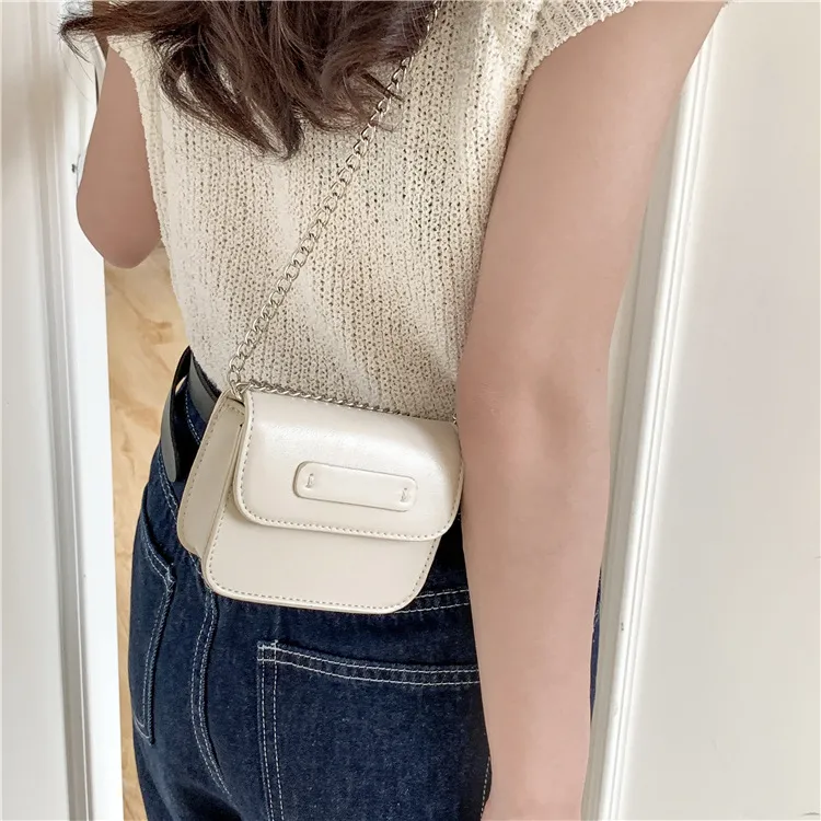 HAWA PU Small Square Bag Tofu Bag Shoulder Bag Mini Women's White/Silver/Rose Red/Green/Black-1