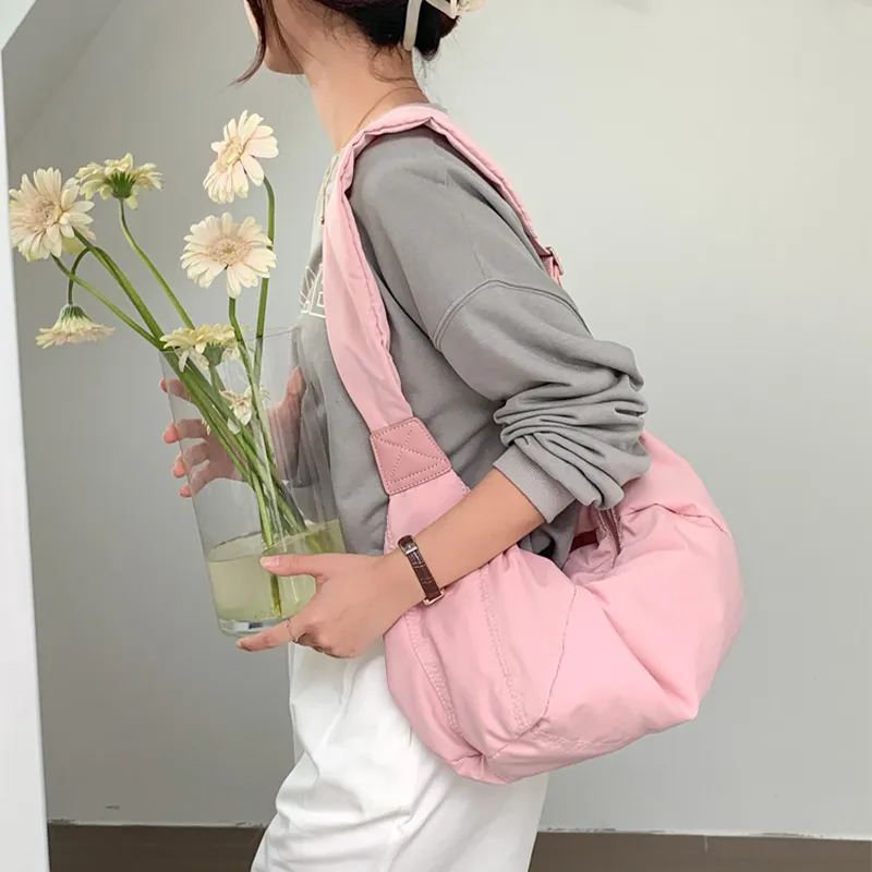 HAWA Nylon Crossbody Bag Unisex Pink/Blue/Apricot-2
