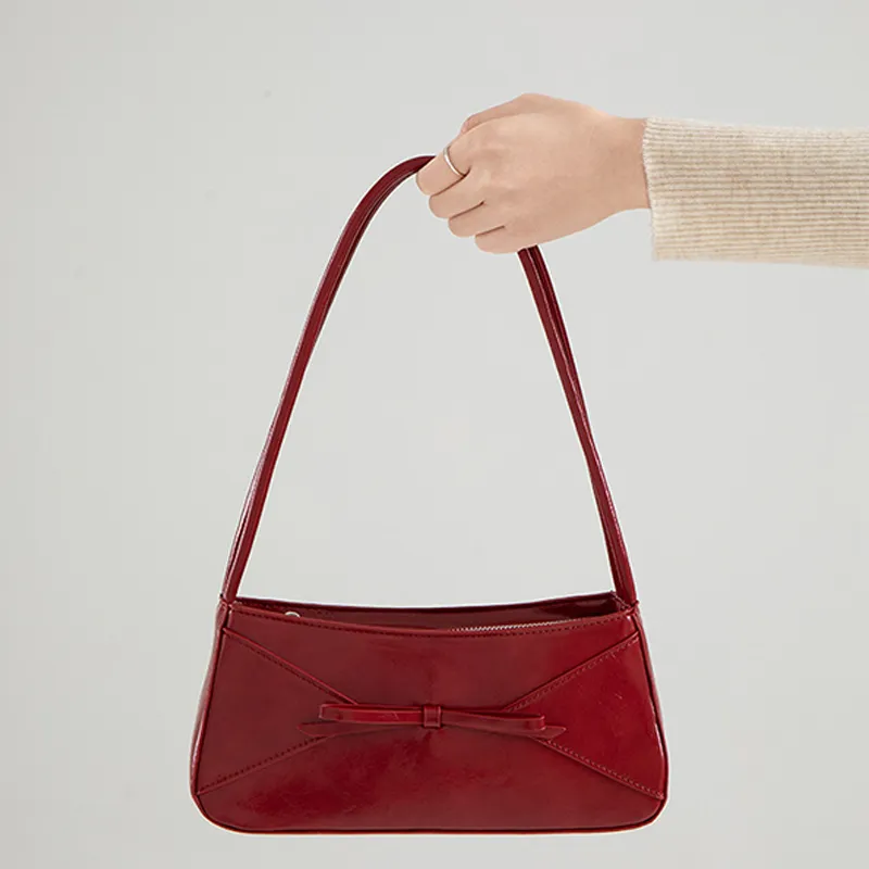 HAWA PU Shoulder Bag Women's White/Black/Red-7