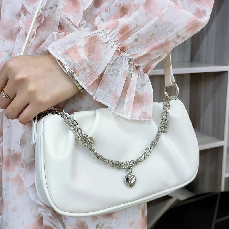 HAWA PU Shoulder Bag Cloud Bag Handbag Shoulder Bag Regular Women's White/Black-8