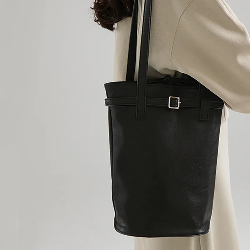 HAWA PU Shoulder Bag Women's White/Brown/Black-9