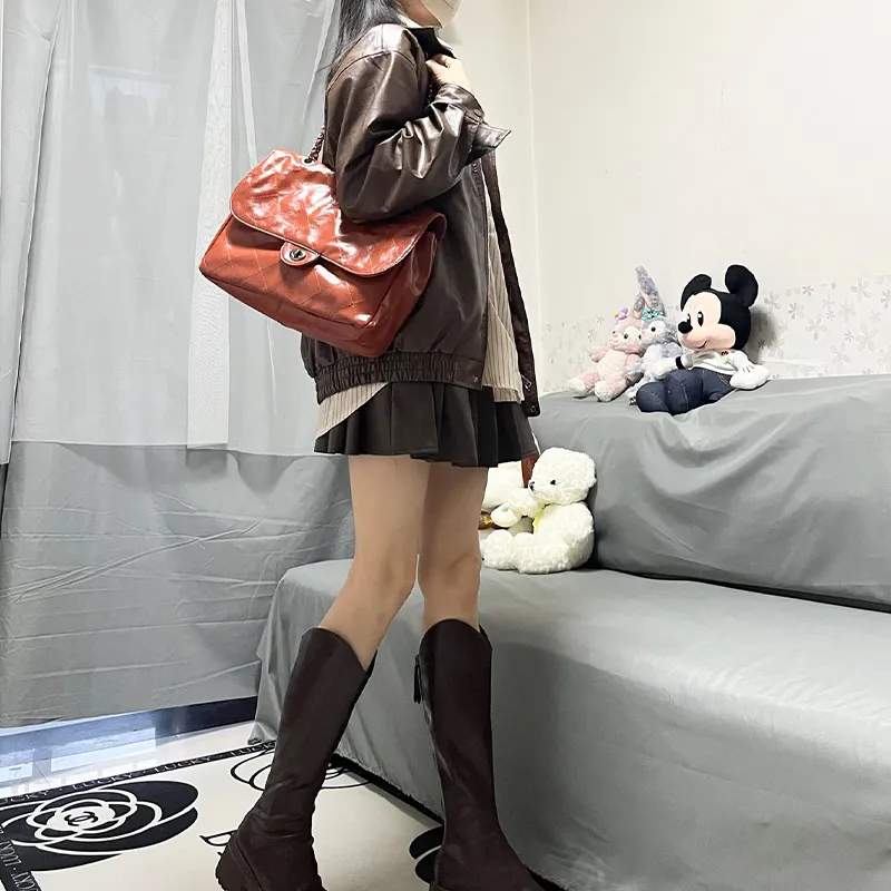 HAWA PU Tote Shoulder Bag Hobo Bag Women's Black/Brown/Ecru-14