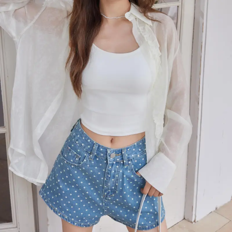 CLOUD SEASON Denim Shorts Women's Blue-3
