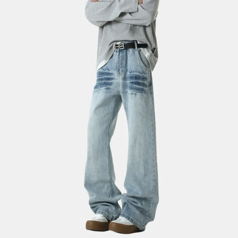 TESTUNG Classic Jeans Unisex Washed Blue Tone-9