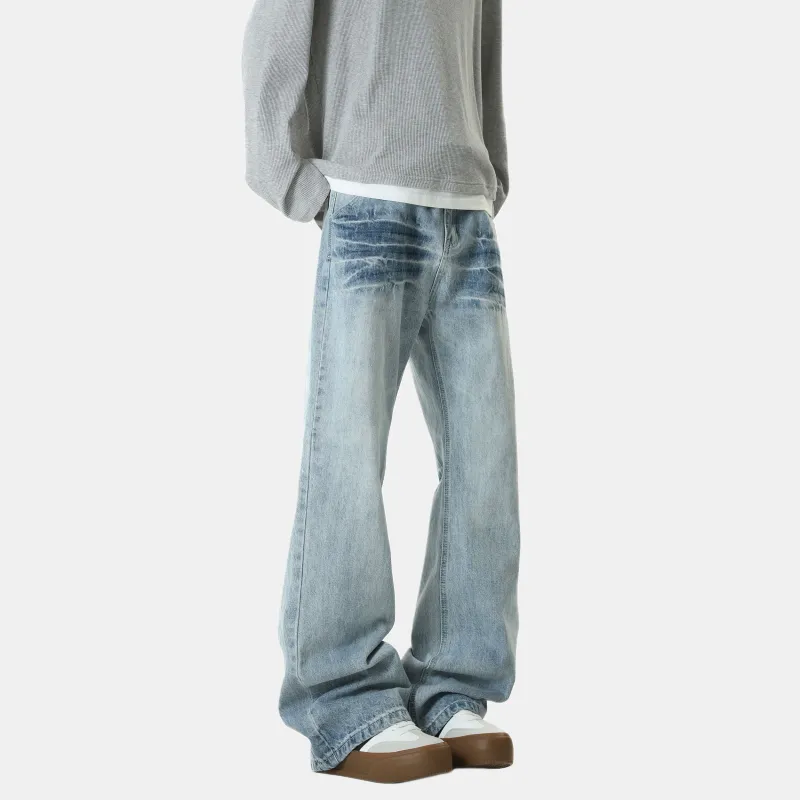 TESTUNG Classic Jeans Unisex Washed Blue Tone-7