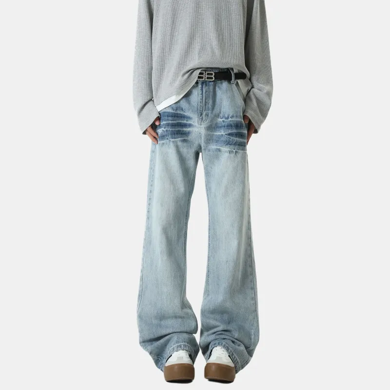 TESTUNG Classic Jeans Unisex Washed Blue Tone-10