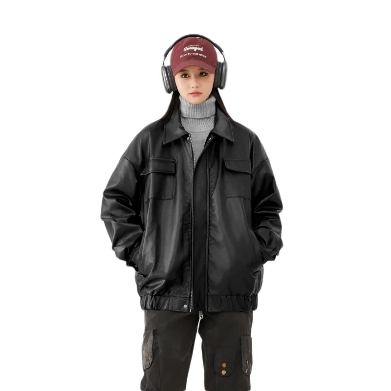 Mackyo Leather Jacket Coat Unisex Bamboo Green-5
