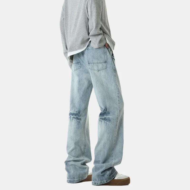 TESTUNG Classic Jeans Unisex Washed Blue Tone-11