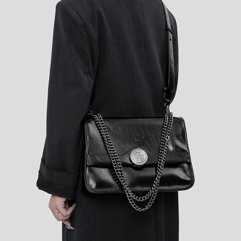 Tanita West Cow Leather Tote Medium Size Women's Black-1