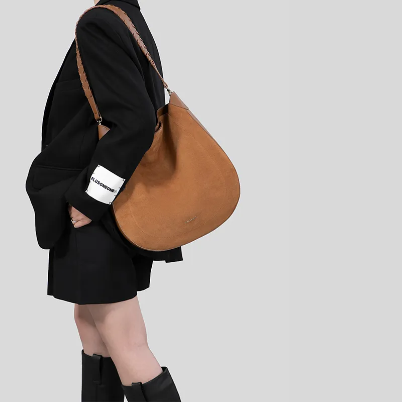Tanita West Suede With Cow Leather Crossbody Bag, Shoulder Bag Tubas Women's Caramel-4