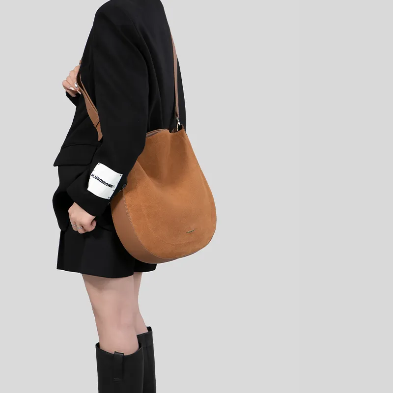 Tanita West Suede With Cow Leather Crossbody Bag, Shoulder Bag Tubas Women's Caramel-2