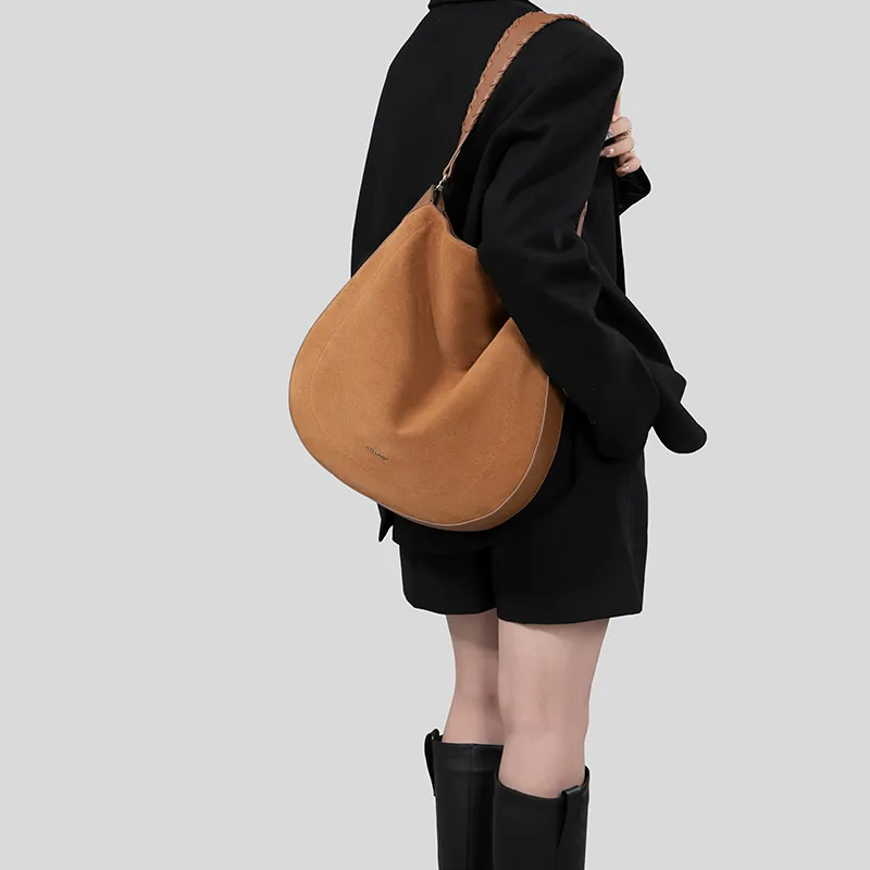 Tanita West Suede With Cow Leather Crossbody Bag, Shoulder Bag Tubas Women's Caramel-7