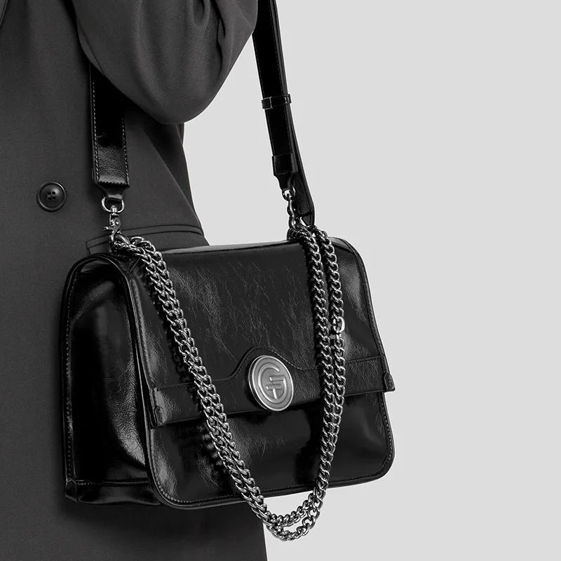 Tanita West Cow Leather Tote Medium Size Women's Black-2