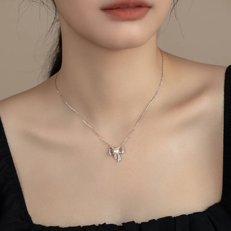 Yiru S925 Silver Freshwater Pearl Necklaces Women's-3