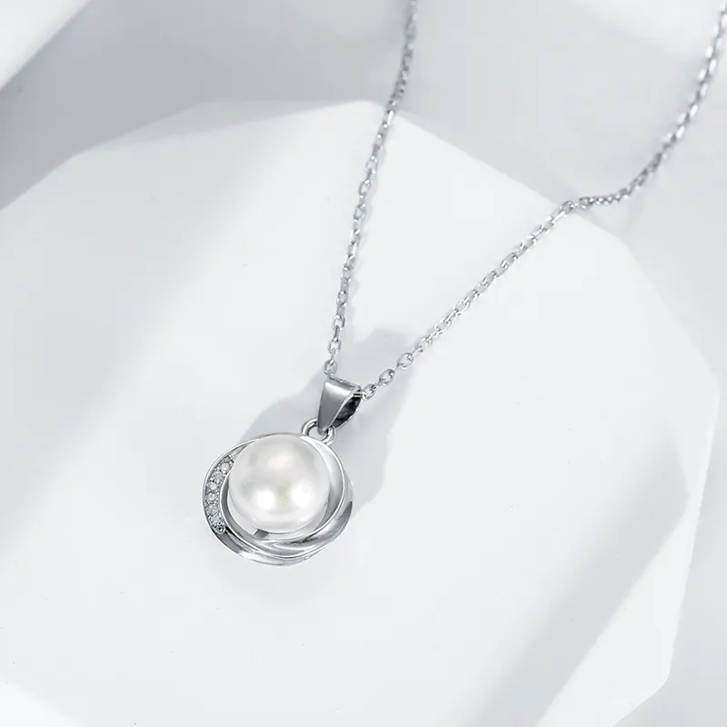 Yiru S925 Silver Single Freshwater Pearl Necklace Jewelry Accessories Women's-5