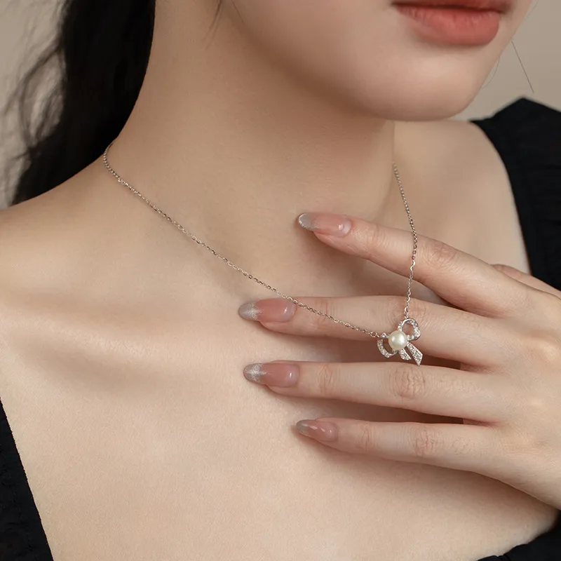 Yiru S925 Silver Freshwater Pearl Necklaces Women's-2