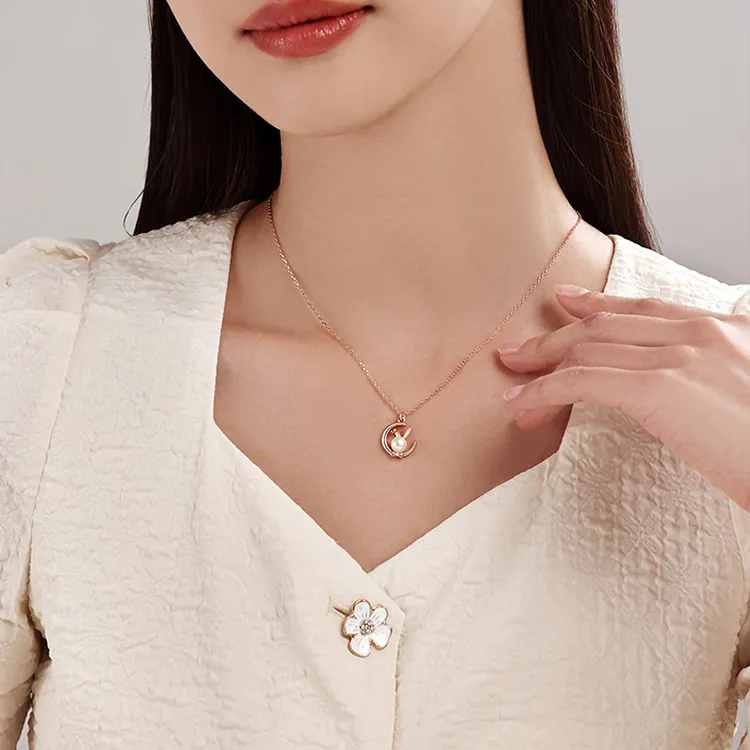 Yiru S925 Silver Freshwater Pearl Necklaces Women's-2