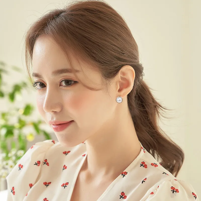 Yiru Round Bead Alloy Stud Earrings Women's-4