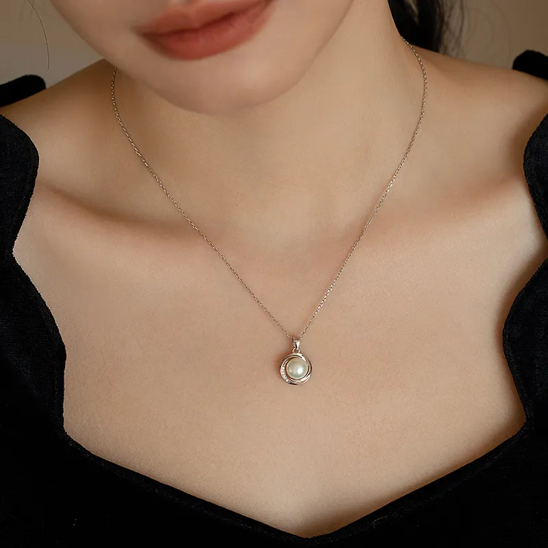 Yiru S925 Silver Single Freshwater Pearl Necklace Jewelry Accessories Women's-2