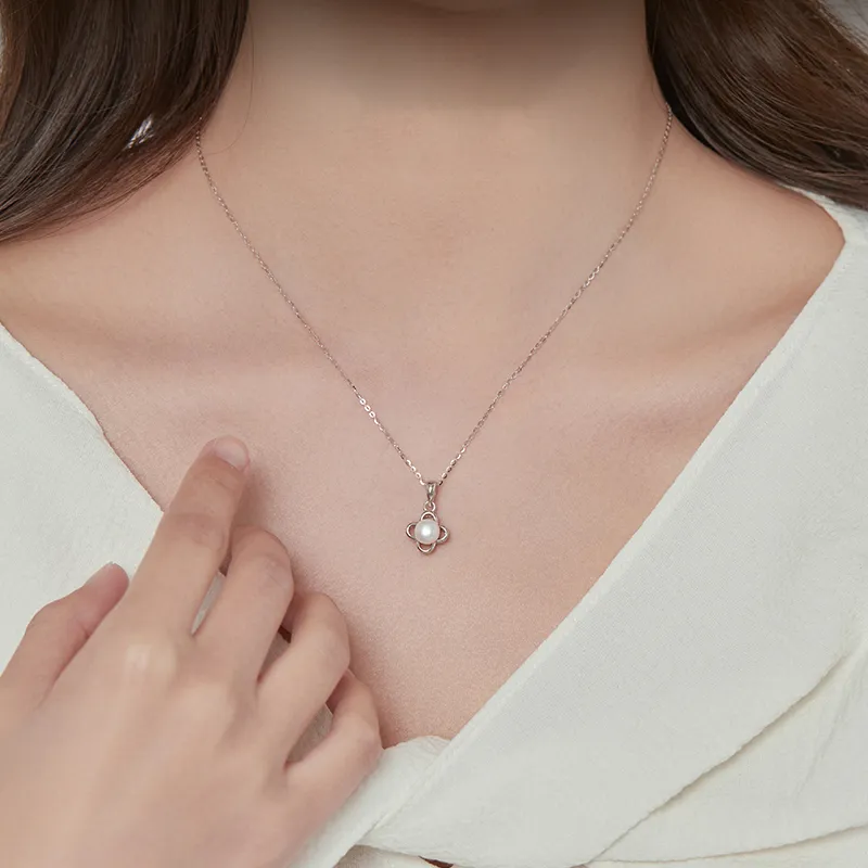Yiru S925 Silver Freshwater Pearl Necklaces Women's-2